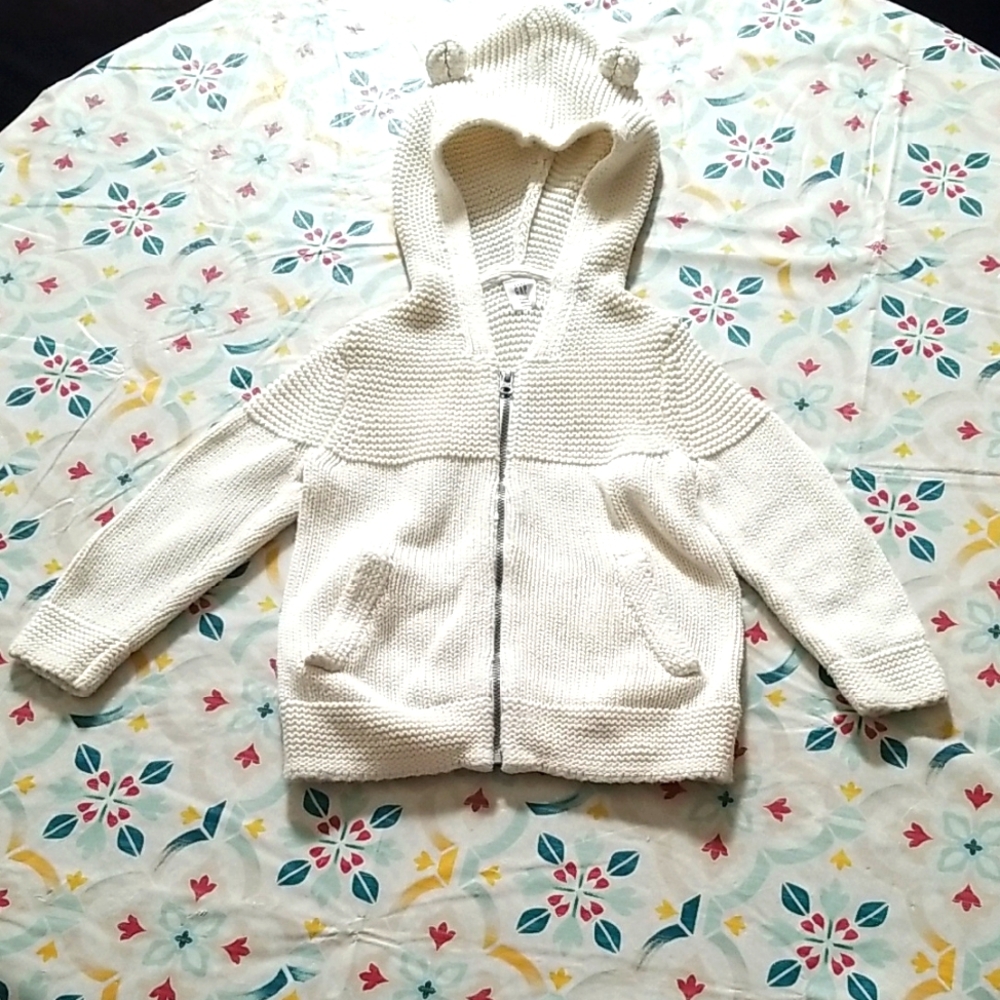 Baby GAP Cream Knit Kids Zip-Up Sweater